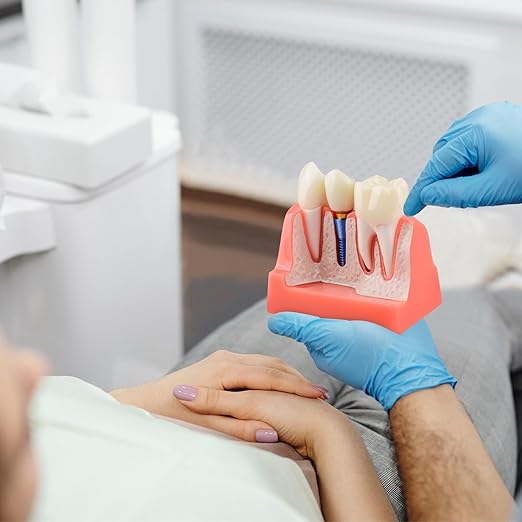 Dentist explaining dental procedure