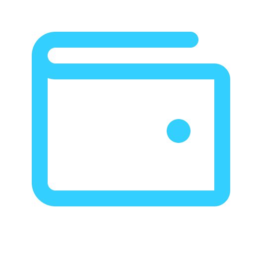 Minimalist blue wallet symbol