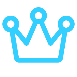 Simplified crown symbol in blue