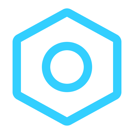 Blue hexagon with central circle