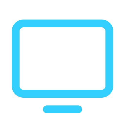 Blue computer monitor icon