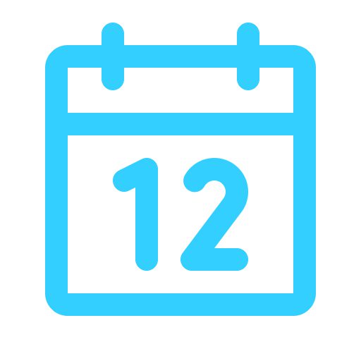 Calendar icon with number twelve
