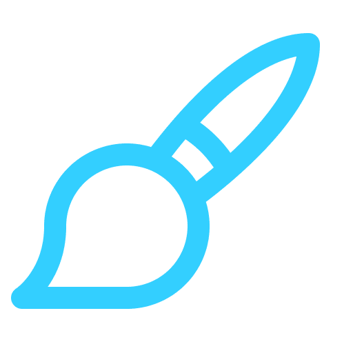 Blue paintbrush symbol illustration