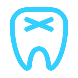 Stylized tooth graphic on black background