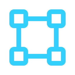 Blue geometric network icon