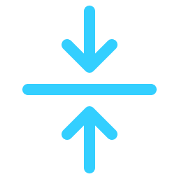 Downward and upward arrows with line