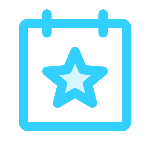 Blue calendar with star illustration