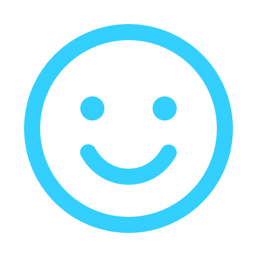 Simple blue circle smiley design